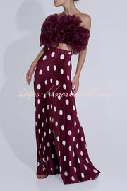 Eye-catching Organza Multi-layer Petal Ruffles Details Strapless Tank