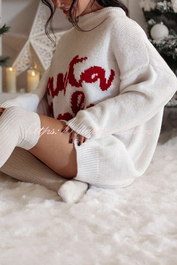 Santa Baby Loose-fitting Long-sleeved Mid-length Knit Sweater