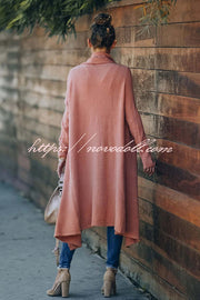 Fireside Pocketed Oversized Drape Neckline Knit Cardigan