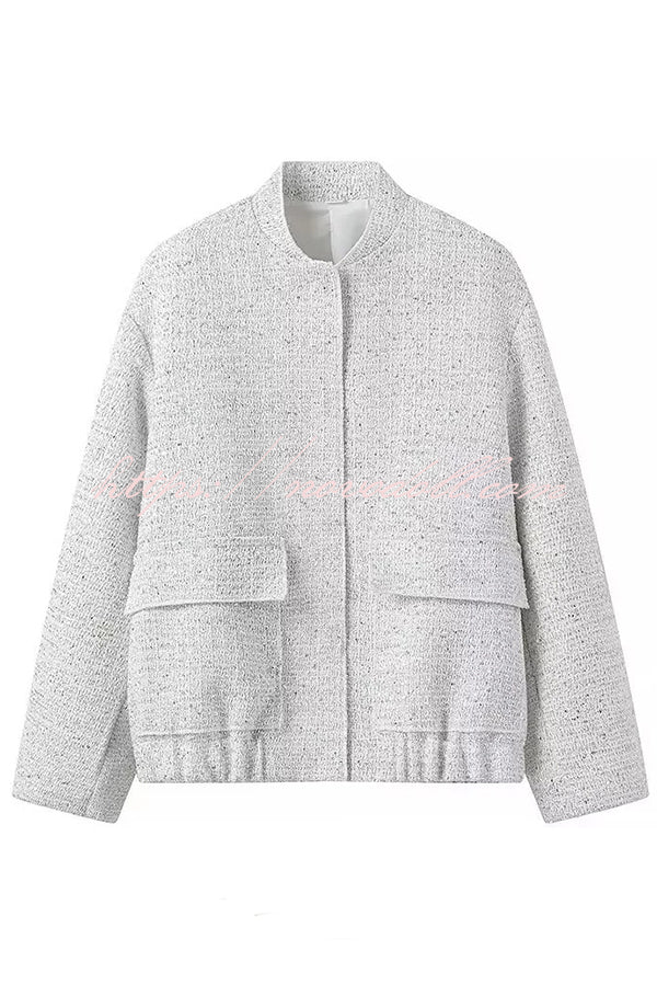 Fashion Sequin Long Sleeve Casual Pocket Loose Jacket