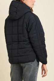 Solid Color Hooded Long-sleeved Loose Pocket Padded Top