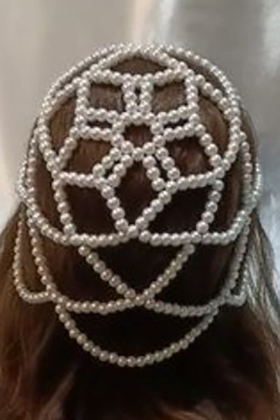 French-style Faux Pearl Openwork Hairnet