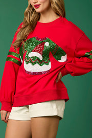 Christmas Sequined Crewneck Casual Sweatshirt