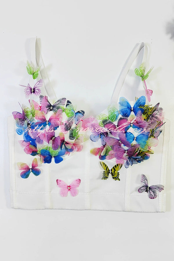 Butterfly Embellished Sexy Sling Backless Top