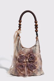 Fashion Tie-dye Rose Flower Shoulder Bag