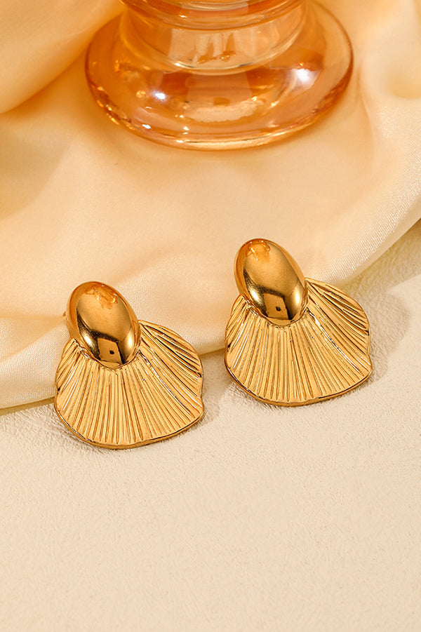 Fashion Stainless Steel Gold-plated Ginkgo Leaf Earrings