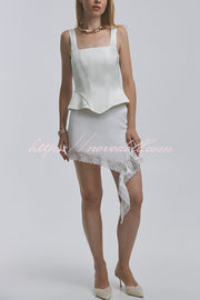 Fashionable Lace Asymmetrical Elegant Mini Skirt
