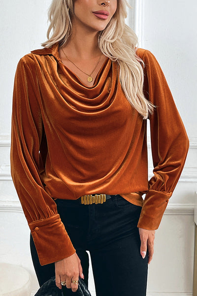Solid Color Velvet Long-sleeved Casual Loose Shirt