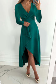 Charming Grace Ruffle Long Sleeve Midi Dress