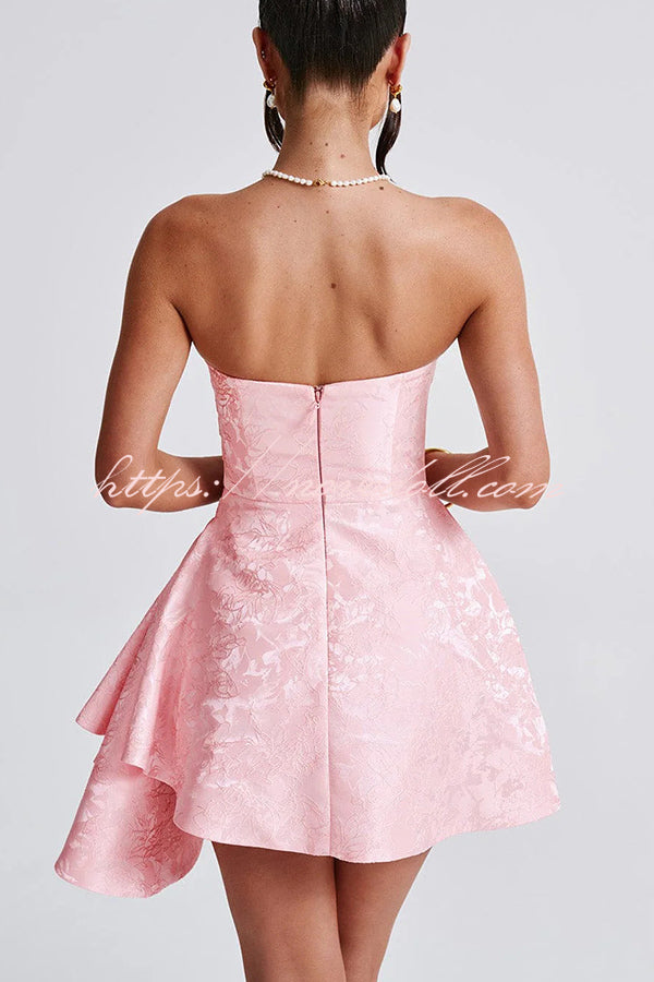 Jacquard Elegant Off-shoulder Backless Fitted Mini Dress