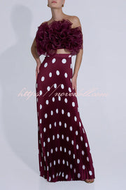 Eye-catching Organza Multi-layer Petal Ruffles Details Strapless Tank