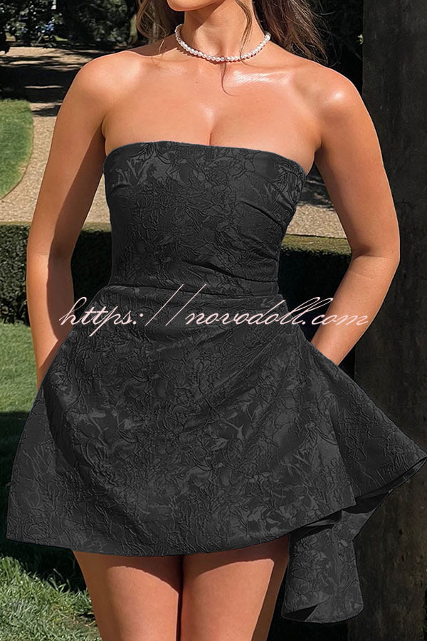Jacquard Elegant Off-shoulder Backless Fitted Mini Dress