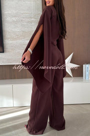 City Atelier Bell Slit Sleeve Top and High Rise Pocket Wide Leg Pants Set