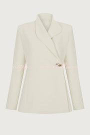 Exquisite and Fashionable Stand Lapel Neck Metal Button Long Sleeve Blazer