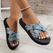 Fashion Denim Platform Sandals