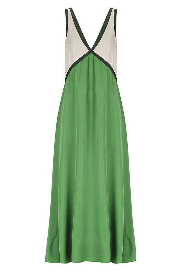 Perfect for Summer Weddings Satin Contrast Colour Relaxed Maxi Dress