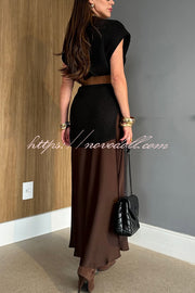 Solid Color Loose Sleeveless Casual Knitted Vest