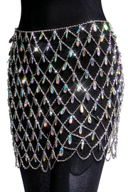 Sexy Hollow Colorful Sparkling Crystal Skirt