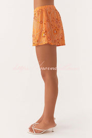 Dazzling Sequin Beaded Material Low Rise Elastic Waist Loose Shorts