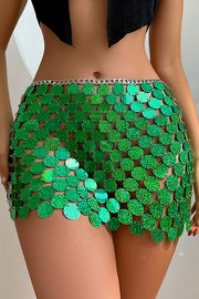 Sexy Sparkling Sequined Hollow Skirt