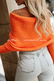 Warm in Two Ways Knit Off Shoulder Relaxed Poncho Sweater