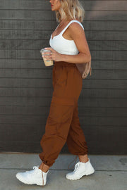 Let＊s Rewind Nylon Elastic Waist Pocketed Cargo Pants