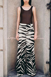 Breath of Freedom Animal Print High Rise Pocketed Wide Leg Pants