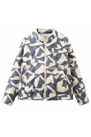 Chrissa Unique Printed Casual Long Sleeve Pocket Cotton Jacket