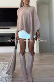 Women Cashmere Knit Shrug Bolero Side Button Detail Lightweight Shawl  Poncho
