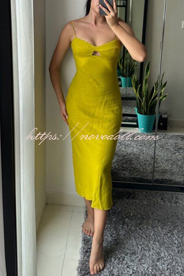 Sexy Hollow Strap Backless Slim Midi Dress