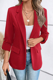 Solid Color Casual Long Sleeve Lapel Blazer