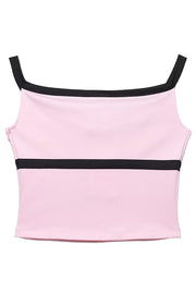 Fashion Contrast Bow Sleeveless Slim Fit Top