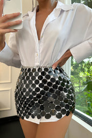 Sexy Sparkling Sequined Hollow Skirt