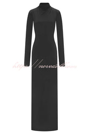 Sexy Backless Long-sleeved Stretch Slim-fit Maxi Dress