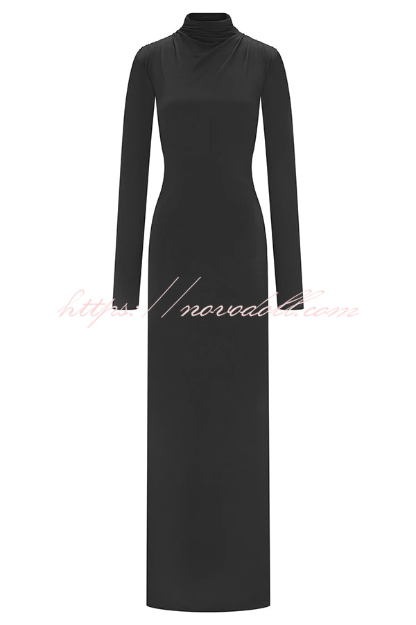 Sexy Backless Long-sleeved Stretch Slim-fit Maxi Dress