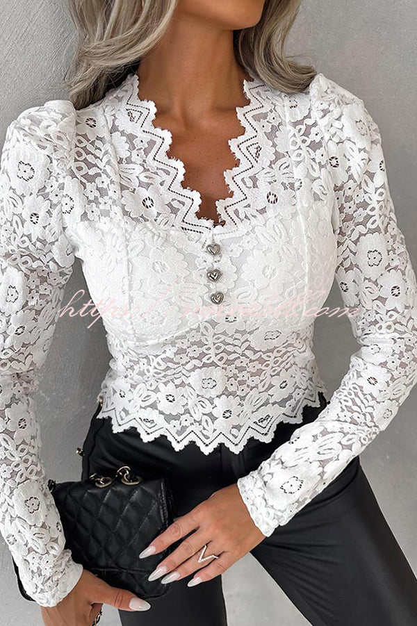 Solid Color Lace Sexy V-neck Bottoming Slim Fit Top