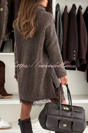 Breezy City Knit Turtleneck Long Sleeve Relaxed Sweater