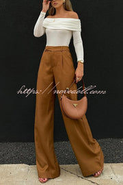 Solid Color Casual Pocket Loose Wide-leg Pants