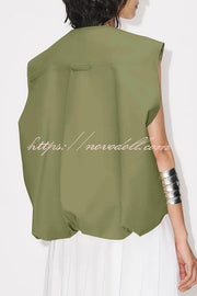 Fashion Zipper Sleeveless Pocket Loose Vest Jacket