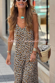 Vacay State of Mind Leopard Print A-line Slip Maxi Dress