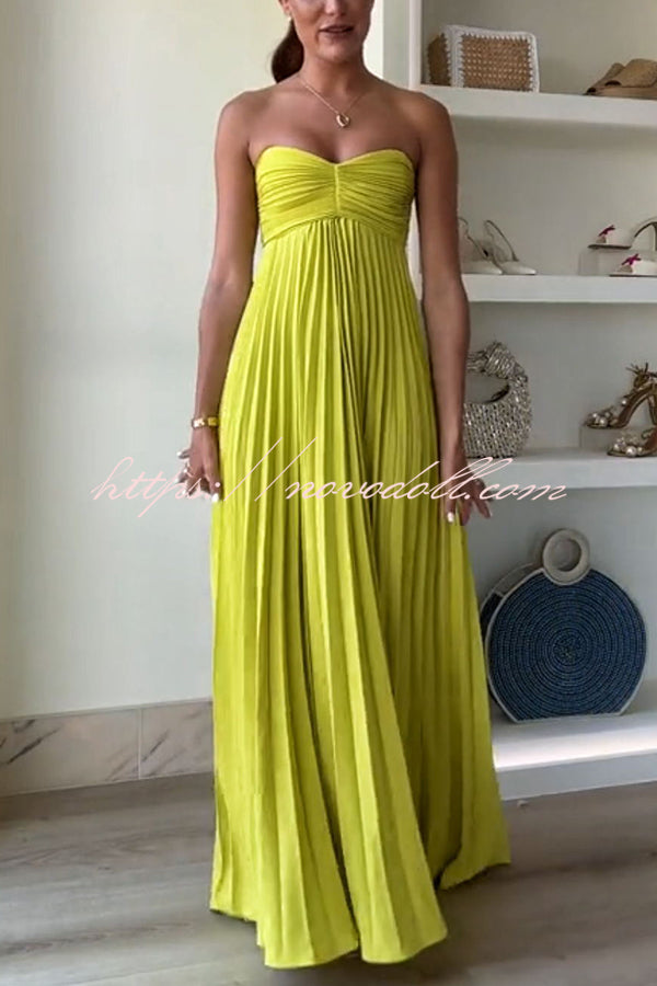 Exquisite Princess Pleated Off Shoulder with Scarf Party Maxi Dress