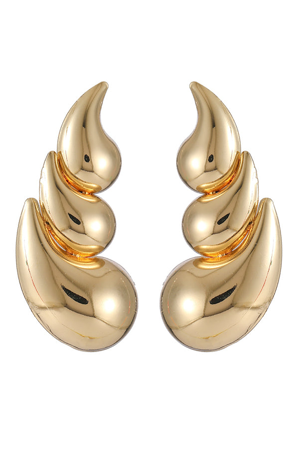 Fashionable Three-layer Drop Gold-plated Earrings