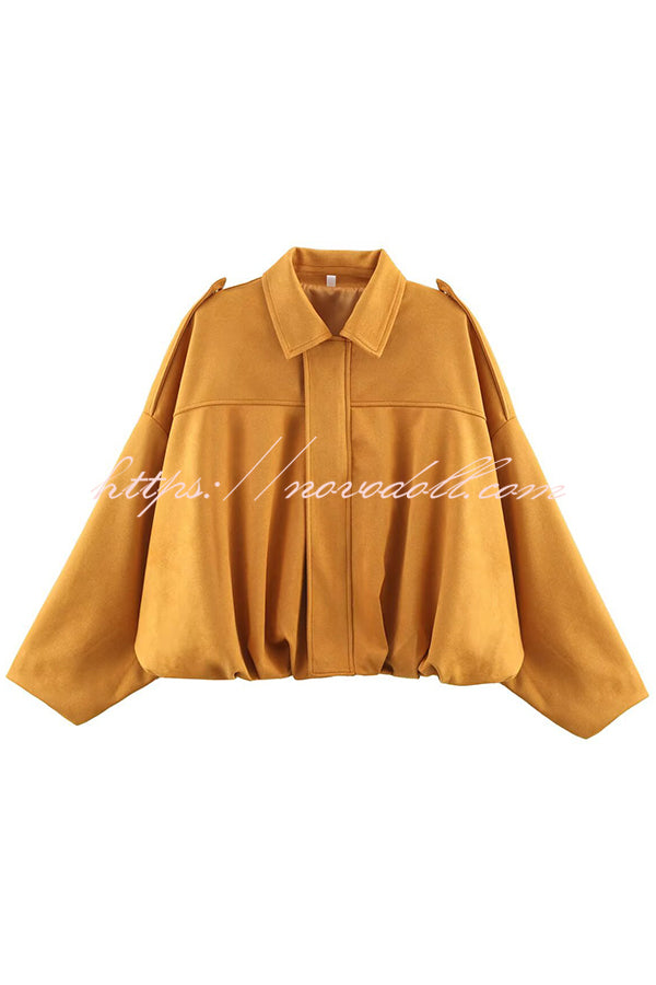 Fashion Lapel Long-sleeved Casual Bomber Jacket