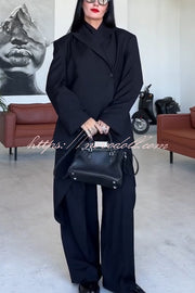 Urban Charm Shoulder Pads Asymmetrical Back Button Lapel Oversized Blazer
