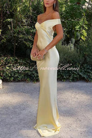 Solid Color Sexy Off-shoulder Backless Slim Maxi Dress
