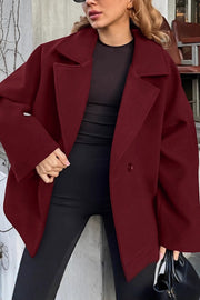 Retro-style Lapel Long-sleeved Belted Loose Coat