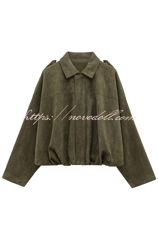 Fashion Lapel Long-sleeved Casual Bomber Jacket