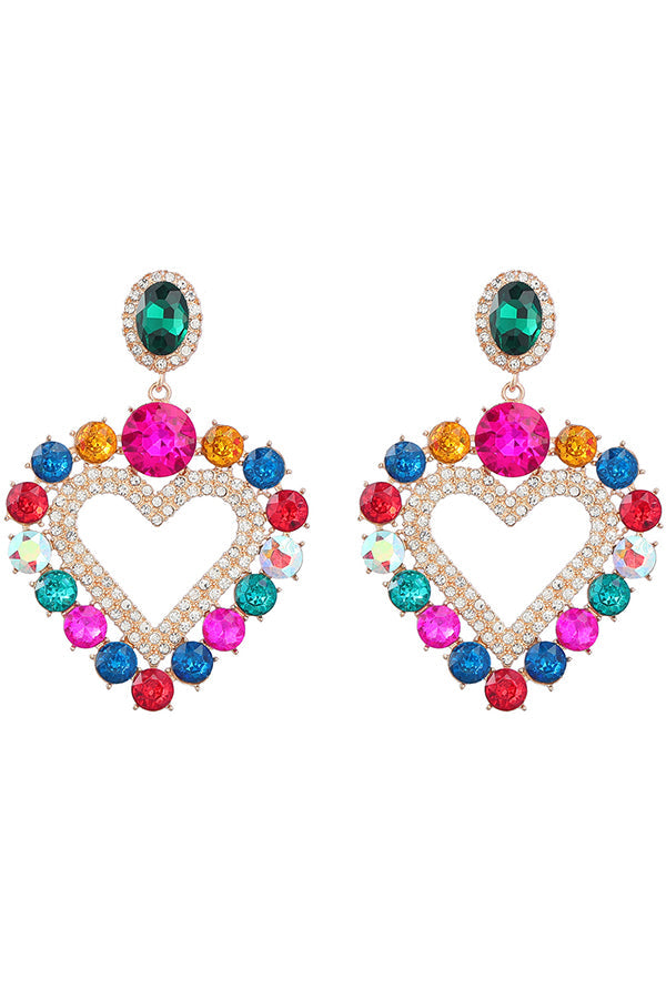 Diamond Heart Shaped Earrings