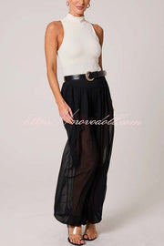 Autumn Avenue Chiffon See-Through Elastic Waist Aladdin Bloomers Pants