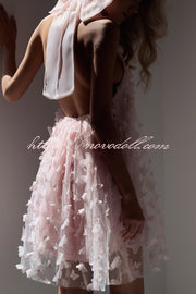 Stylish Backless Bow Elegant Butterfly Loose Mini Dress